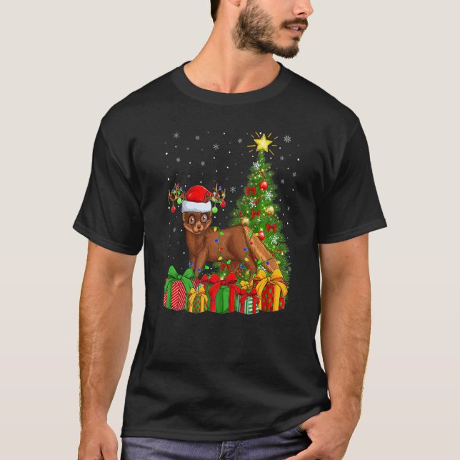 Camiseta Mink  Xmas Holiday Santa Mink Christmas Tree (Frente)
