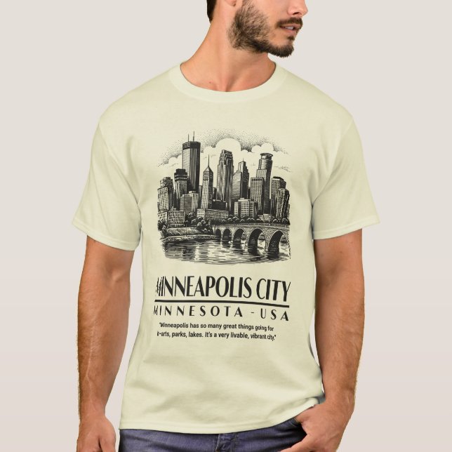 Camiseta Minneapolis Cidade Minnesota EUA (Frente)