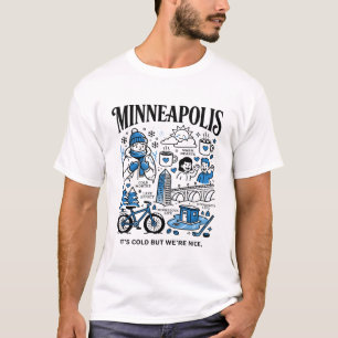 Camiseta Minneapolis Minnesota Tempo Frio Diversão de Inver