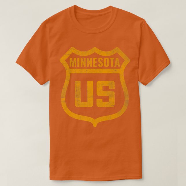 Camiseta Minnesota - A autoestrada dos EUA aflora o olhar m (Frente do Design)