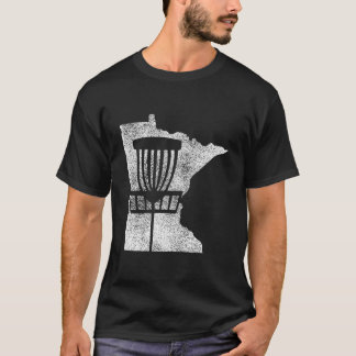 Camiseta Minnesota Disc Golf Estado Com Cesto Em Distress
