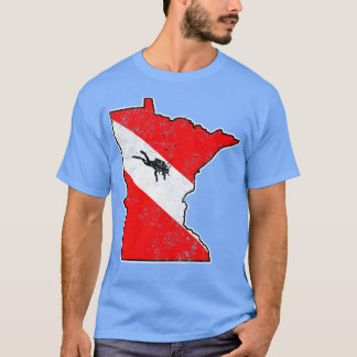 Camiseta Minnesota Dive Flag Scuba Merge State Map Dive Fl