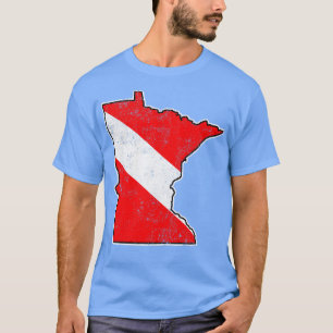 Camiseta Minnesota Dive Flag Scuba Merge State Map Dive Fl