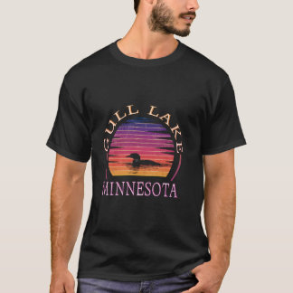 Camiseta Minnesota - Lago Gull Com Loon Sunset - Lago Gull