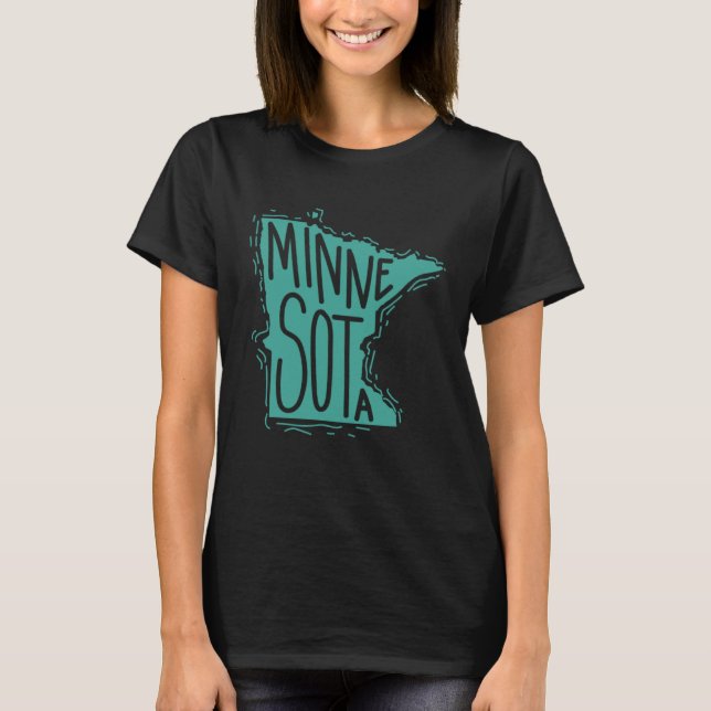 Camiseta Minnesota Map Outline USA America (Frente)