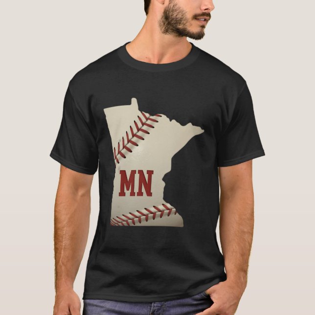 Camiseta Minnesota Sofball Love Baseball State Map Fan Amer (Frente)