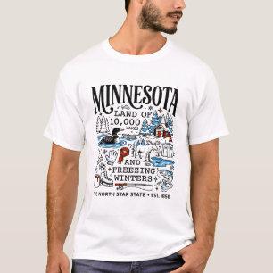 Camiseta Minnesota Terra de Dez Mil Invernos Congelantes