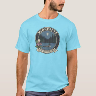 Camiseta Minnesota Terra dos 10.000 Lagos Arte do Loon da M