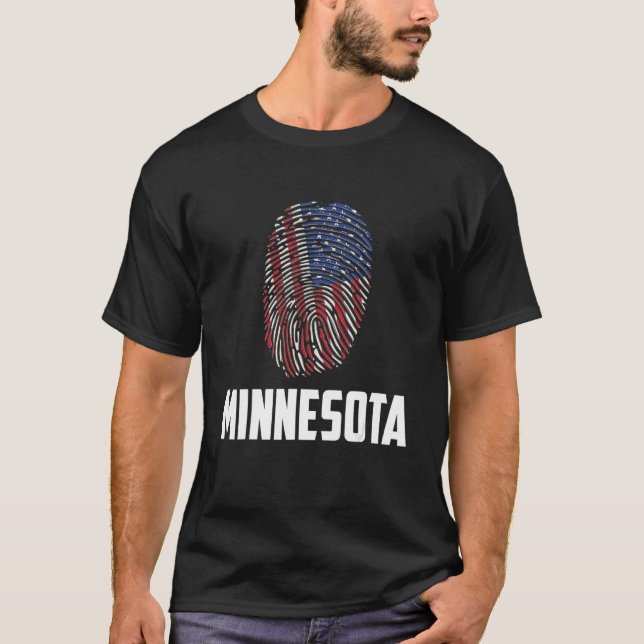 Camiseta Minnesota USA American Flag 4th of July (Frente)