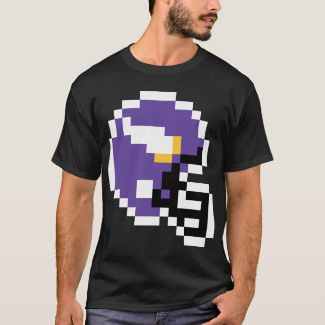 Camiseta Minnesota Vikings apenas capacete de 8 bits (Frente)