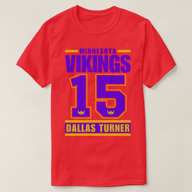 Camiseta Minnesota Vikings Dallas Turner 15 American Playe (Frente do Design)
