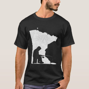 Camiseta Minnesota Vintage Ice Paga Estado De Pesca Hoodie
