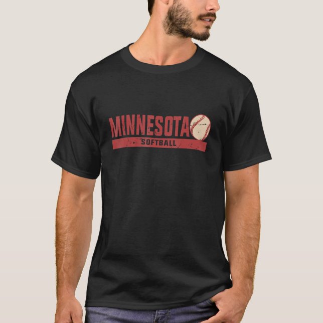 Camiseta Minnesota Vintage Softba Coach Team Retro Softba (Frente)