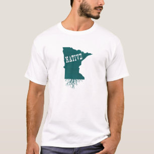 Camiseta Minnesotan Nativo da Árvore de Forma Minnesota