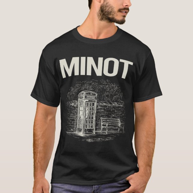 Camiseta Minot de Booth do Telefone Vintage (Frente)