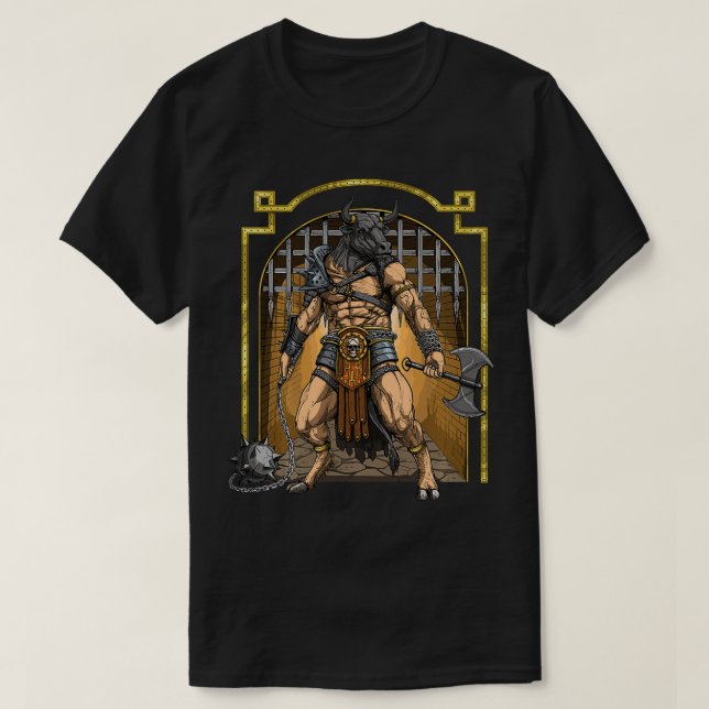 Camiseta Minotaur Ancient Greek Mythology Bull Mythical Cre (Frente do Design)