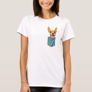 Camiseta Minpin no bolso cachorrinho pinscher miniatura min