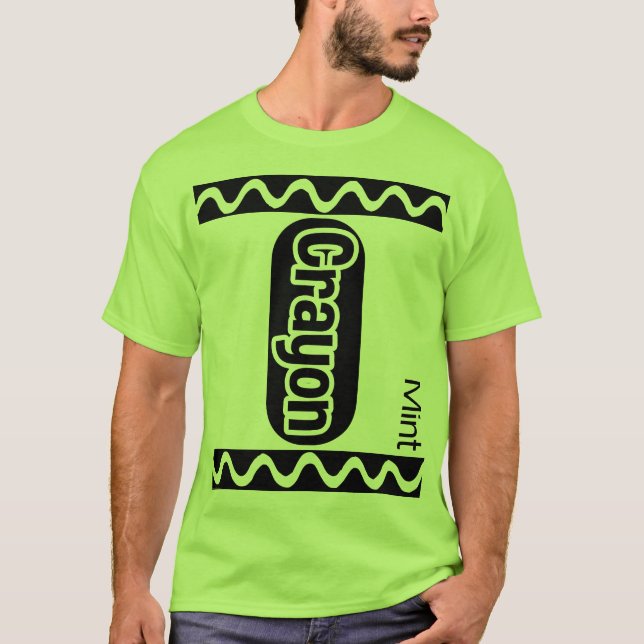 Camiseta Mint Green Crayon Halloween Figurume Mulheres (Frente)
