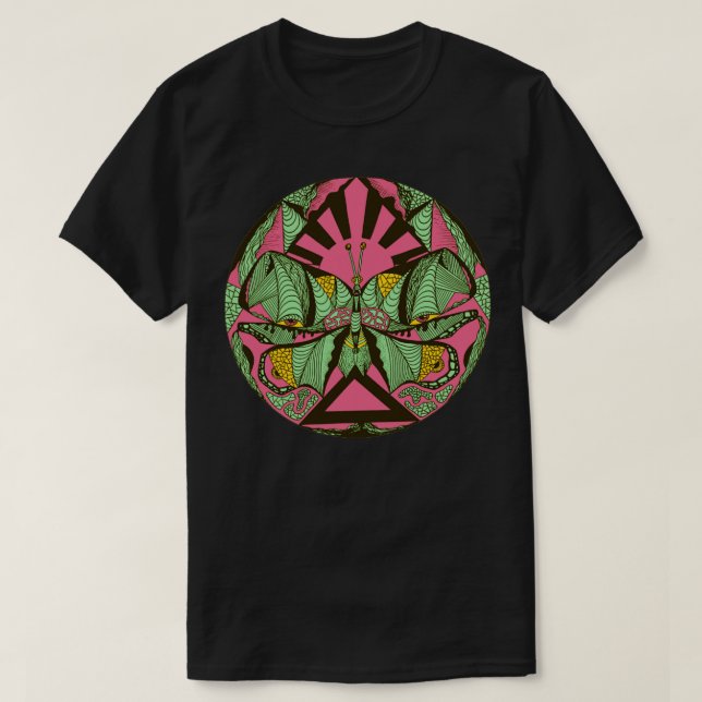 Camiseta Mint Rosa Manteiga Abstrato (Frente do Design)