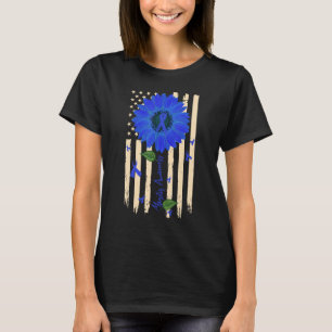 Camiseta Miosite Consciência Fita Azul Fita Girassol Americ