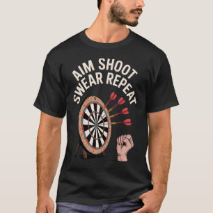 Camiseta Mira Atirar Jurar Repetir Dardos Jogador Divertido