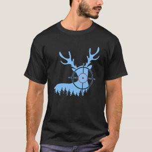 Camiseta Mira de Caça de Veado Silhueta Mira Cruzada Caça