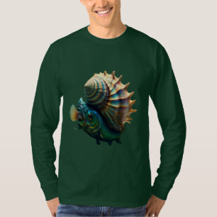 Camiseta Miracle Fish and Conch" Camisa-T de manga longa bá