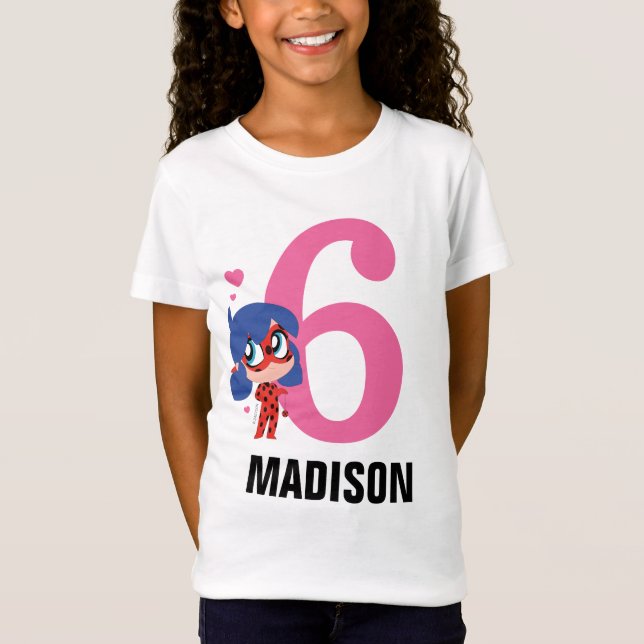 Camiseta Miraculoso Ladybug Chibi Birthday (Frente)