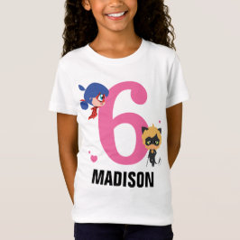 Camiseta Miraculoso Ladybug e Cat Noir Chibi Aniversário