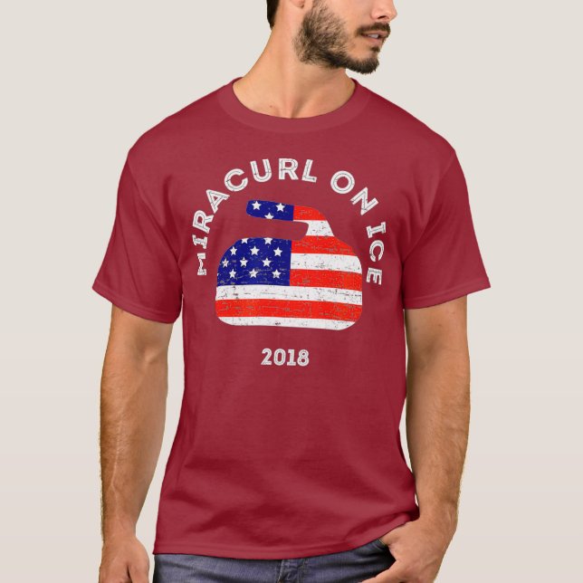 Camiseta Miracurl no gelo 2018 - Pedra Americana de Bandeir (Frente)