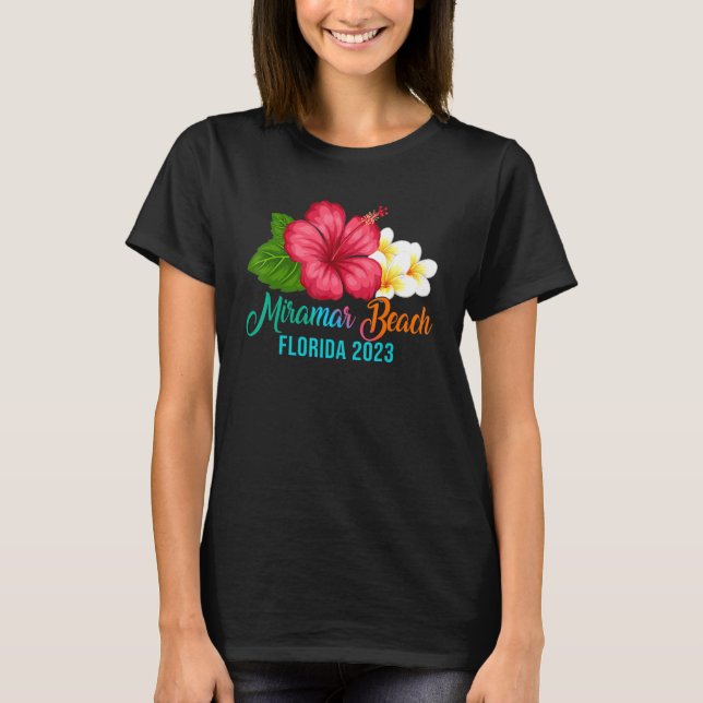 Camiseta Miramar Beach Vacation Florida Tropical Hibiscus F (Frente)