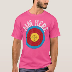 Camiseta Mire Aqui Alvos de Dardos para Jogadores de Tiro a