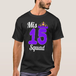 Camiseta MIS 15 Quadrado Quinceanera Violet Festa de aniver