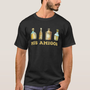 Camiseta mis amigos bebendo engraçado de tequila