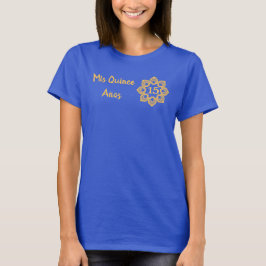 Camiseta Mis Quince Anos Lace Flower Royal Blue Quinceanera