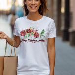 Camiseta Mis Quince Anos Rosas vermelhas Floral Quinceanera<br><div class="desc">Mis Quince Anos tshirt com design floral feminina e elegante. A camisa tem um belo arranjo de rosas de aquarelas e rosebudas em tons de rosa e vermelho com folhas beijadas ao sol e uma aspersão de pontos de confete de ouro. "Mis Quince Años" está escrito em vermelho escuro, roteiro...</div>