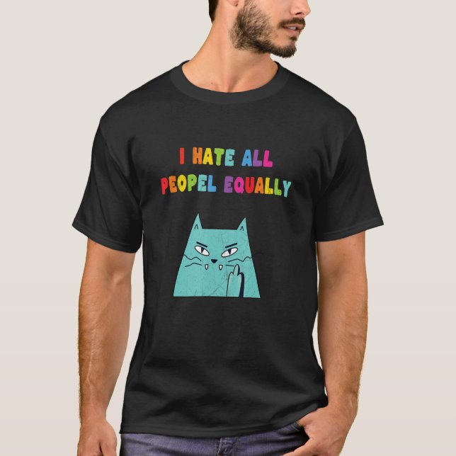 Camiseta Misantrofia Lgbt Odeio Igualmente Todas As Pessoas (Frente)