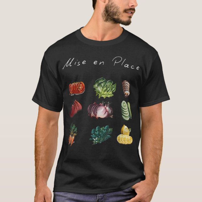 Camiseta Mise En Place Culinary Vegetable Kitchen Cooking L (Frente)