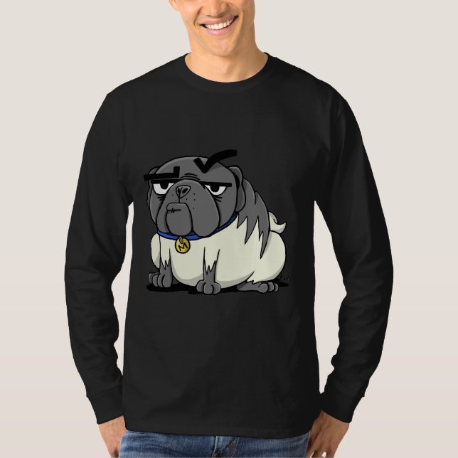 Camiseta Miserável Mister Max, Pug Clássico T-Shirt 876 (Frente)
