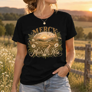 Camiseta Misericórdia me Encontra Aqui | Fé Flor Silvestre 