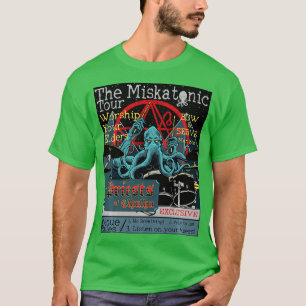 Camiseta Miskatonic nosso horror do concerto de rock do bat