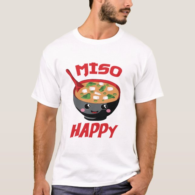 Camiseta Miso Happy Funny Comida Kawaii (Frente)