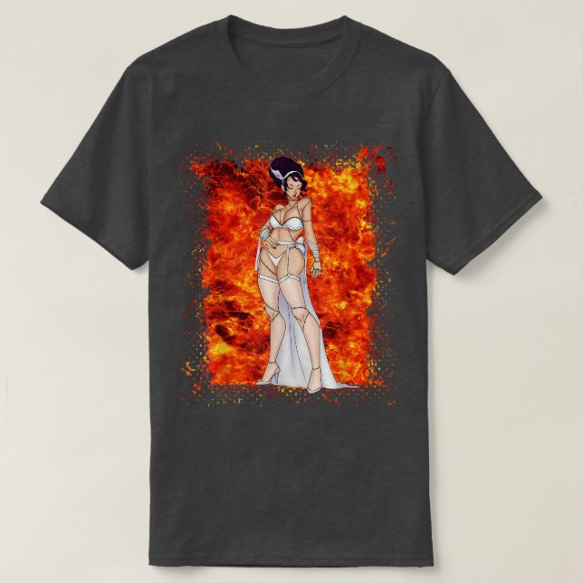 Camiseta Miss Frankenstein Horror Monster Vampire Halloween (Frente do Design)