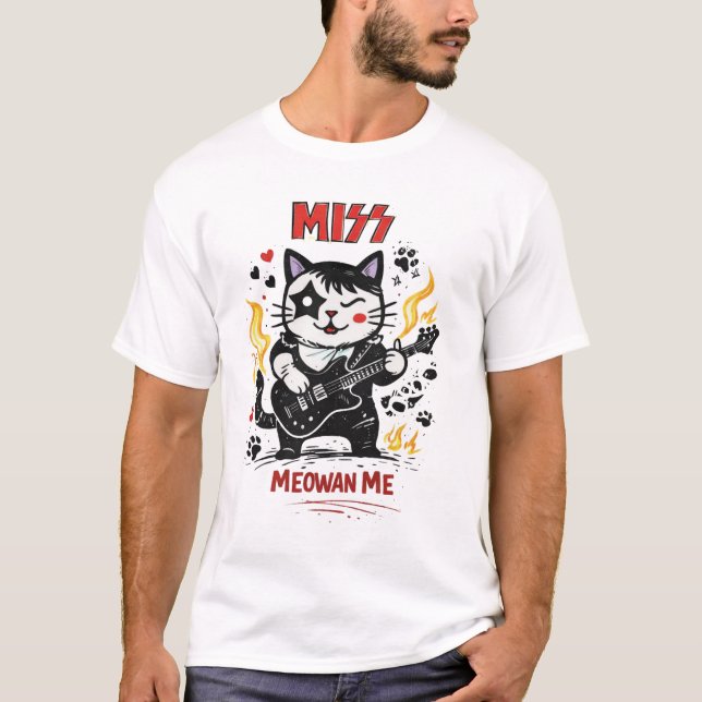 Camiseta MISS – Meowan Me Rock Cat Parody (Frente)