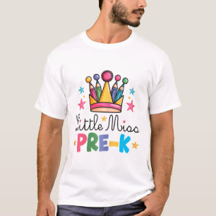 Camiseta Miss Pre-k Lápis Coroa Fofo Ck Para a Escola Prime
