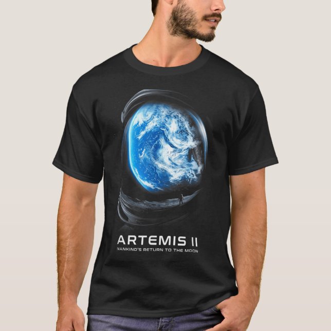 Camiseta Missão à Lua 2026 Astronauta Missão Lunar (Frente)