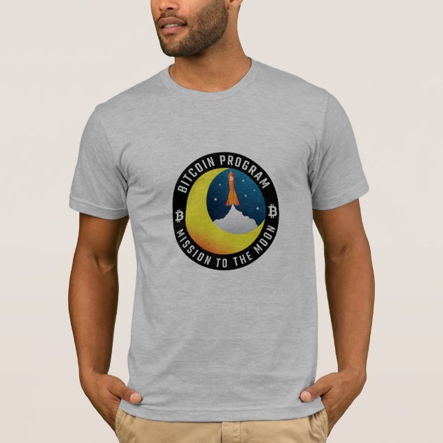 Camiseta Missão Bitcoin na cinza da Lua (Frente)