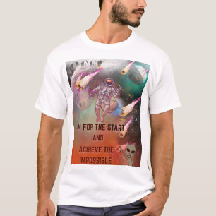 Camiseta Missão Cósmica do Astronauta - Defy Gravity & Chas
