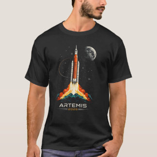 Camiseta Missão de Lançamento do Foguete Espacial Artemis I