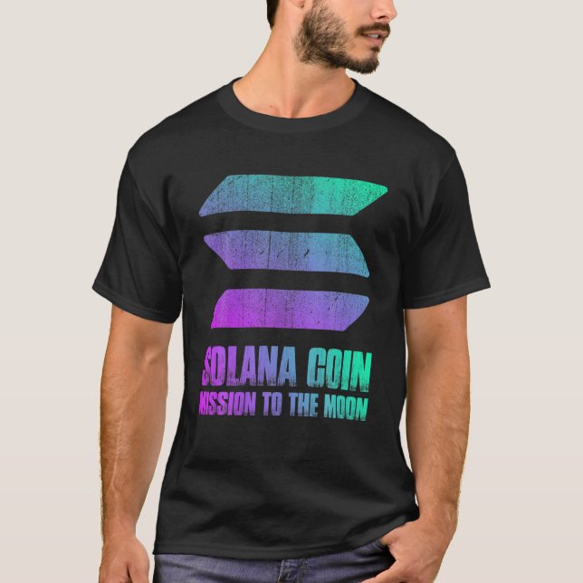 Camiseta Missão De Moedas Solana Para A Cripto De Token Da  (Frente)